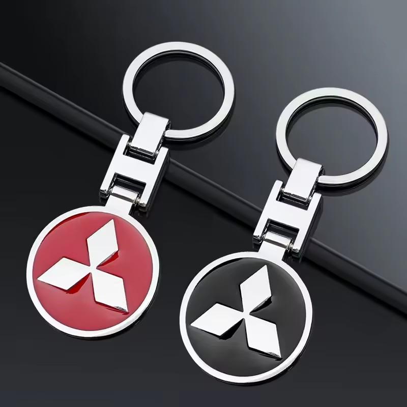 For Mitsubishi Lancer OTO ASX L300 Montero L200 Mirage Outlander Delica Pajero Car Metal Keychain Auto Key Rings Holder