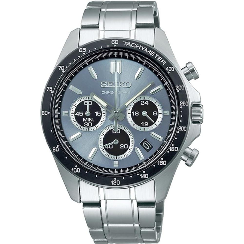 Мужские кварцевые часы Seiko с хронографом SBTR027 Сине-серый металлик 1/5 секунды