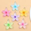 6-Color DIY Resin Lotus Flower Pendants - Transparent Five-Petal Charms for Bags