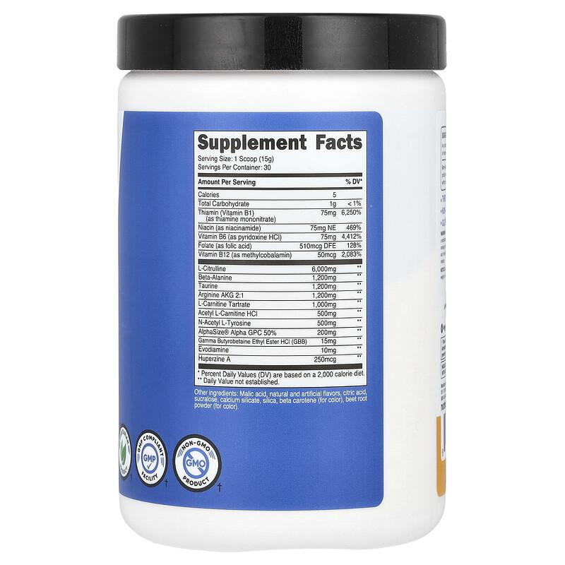 Performance, Pre-SF, Stimulant-Free Pre-Workout Complex, Peach Mango, 15.6 oz (438 g)