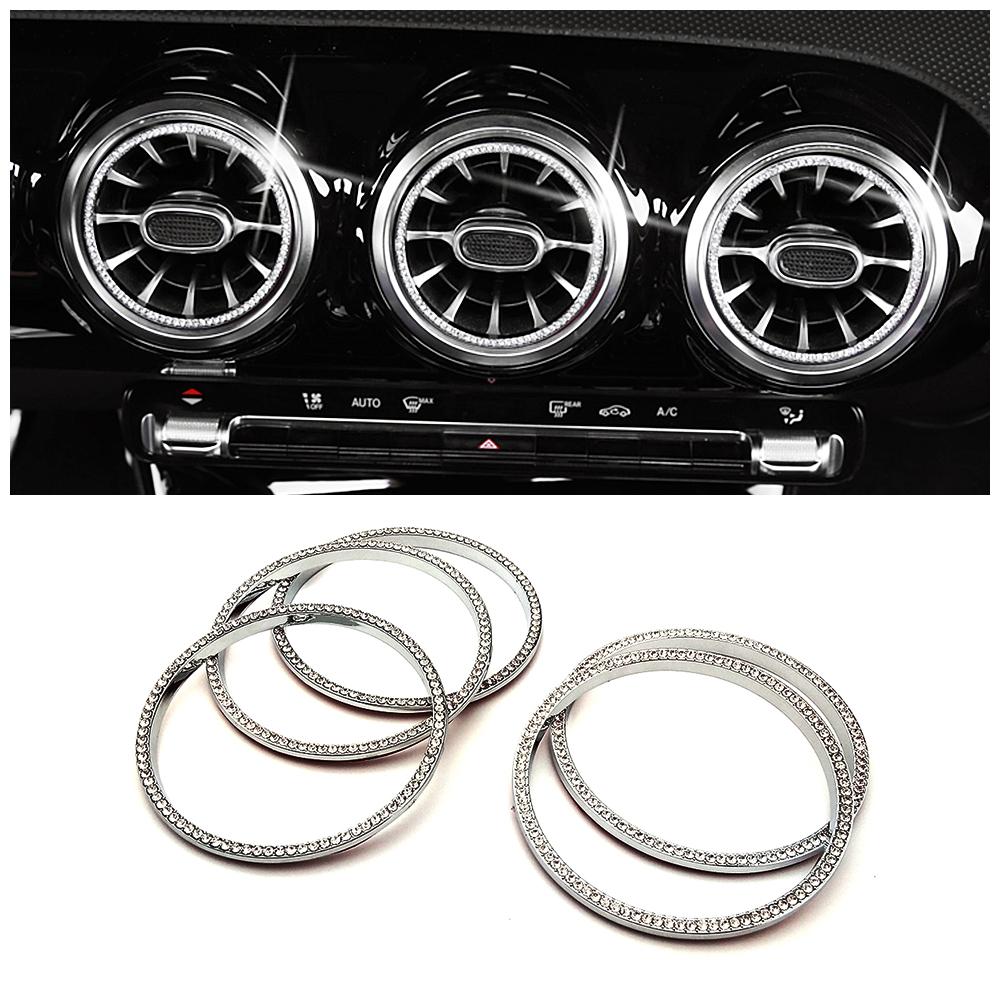 Для Mercedes Benz B Class W247 2018-2020 B180 B200 B220 B250 Центральный блок управления кондиционером воздуха AC Vent Outlet Crystal Trim Ring