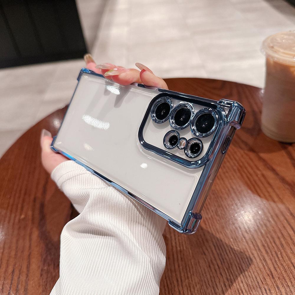 Гальванизированные четырехугольные прозрачные защитные чехлы для телефонов с защитой от падения для Xiaomi Poco Redmi Cover