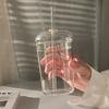 450 мл стеклянный стакан с крышкой и трубочкой прозрачные стаканы для сока воды и холодного кофе чашки посуда кружка бутылка для воды