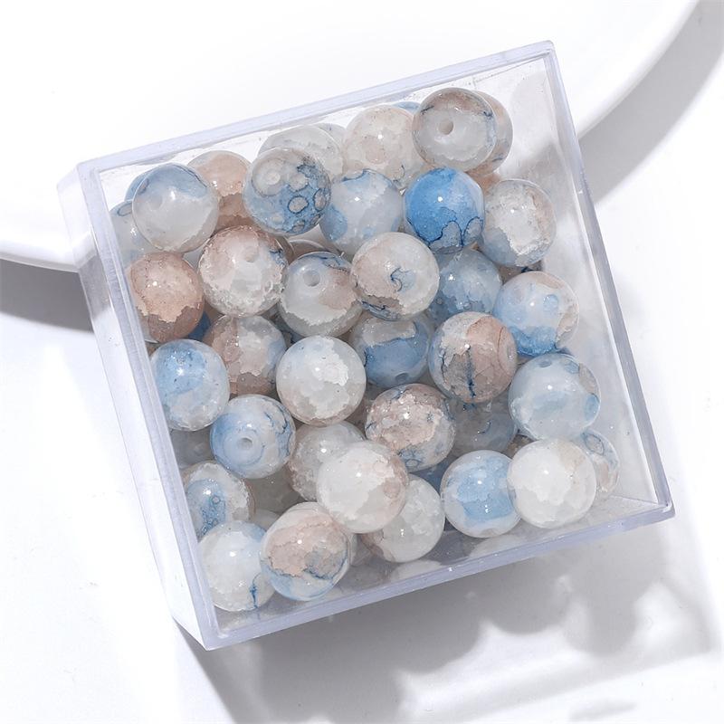 10 мм стеклянные бусины-попки Halo Inside Broken Round Бусины из глазури Ретро-бисер ручной работы Diy Ice Crack Jewelry Бусины-попки для изготовления ювелирных изделий