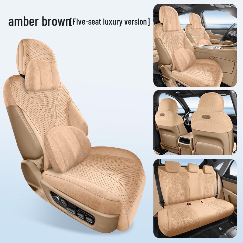 AITO M7 Car Seat Cushion, Universal All-Season Suede Saddle Pad for Six-Seater Vehicles