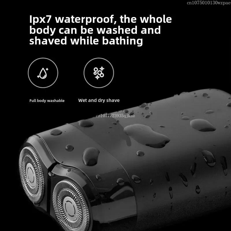 Xiaomi MIJIA S100 электробритва с двойным лезвием, портативная бритва для сухой и влажной уборки, триммер для бороды, резак для бороды, перезаряжаемая от USB для мужчин, бритвенный станок