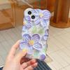 Non -Slip Flower Ins Relif 3d Imd Soft Phone Case For Iphone 13 12 11 Pro Max 14 Promax 11 Shockproof Cute Purple Flower Cover