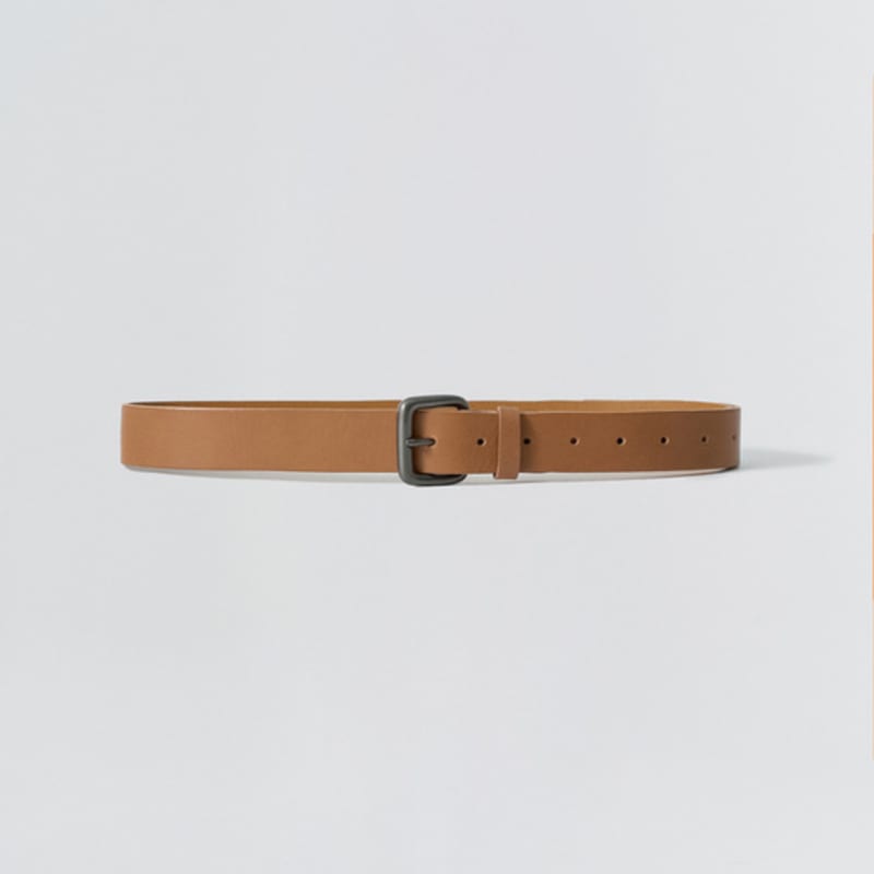 EZIO Vintage Square Leather belt_Camel