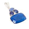 Burmese Sapphire Gemstone Handmade 925 Sterling Silver Jewelry Pendant 2.17" AH-5290