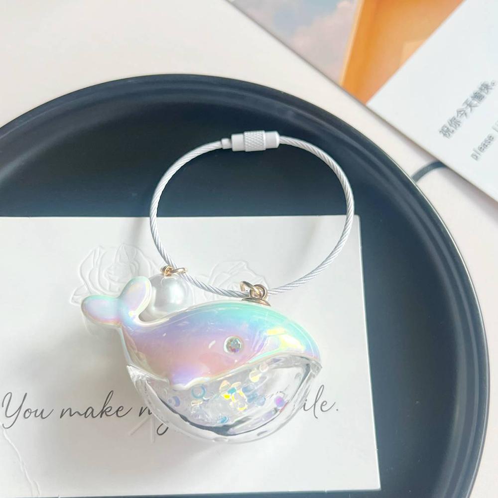 Cute Dolphin Keychain Blue Whale Keyring For Car Keys Whale House Pendant Keyring Girls Handbag Key Chains Funny Jewelry Gifts