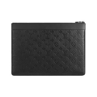 Клатч Discovery Pochette Classic с тиснением Monogram, на молнии, большой, из коровьей кожи, мужской клатч, черный M62903
