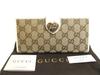 Оригинальный кошелек бежевый GG Canvas белый кожаный с клапаном и мотивом в виде сердца #a710 восстановленный