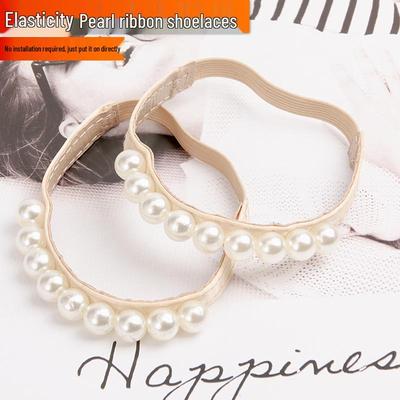 Эластичные шнурки-жемчужины без завязывания для женских туфель на высоком каблуке - Противоскользящие, надежная посадка
