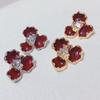 Ретро Серьги-цветы Темпераментные Трехмерные Медные с Бриллиантами, Эмалевая Цветная Эмаль, Премиальные Серьги-гвоздики, Серьги для Женщин