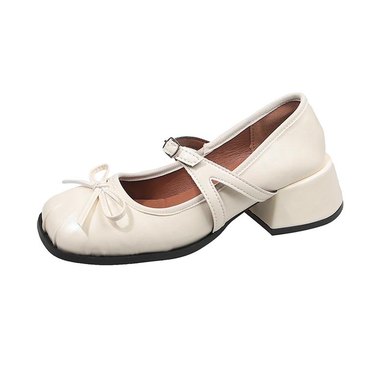 Дизайнерские Винтажные Туфли Мэри Джейн с Квадратным Носком для Женщин, Модные Туфли-Лодочки на Небольшом Каблуке с Бантом-Бабочкой, Элегантные Туфли для Платья для Дам