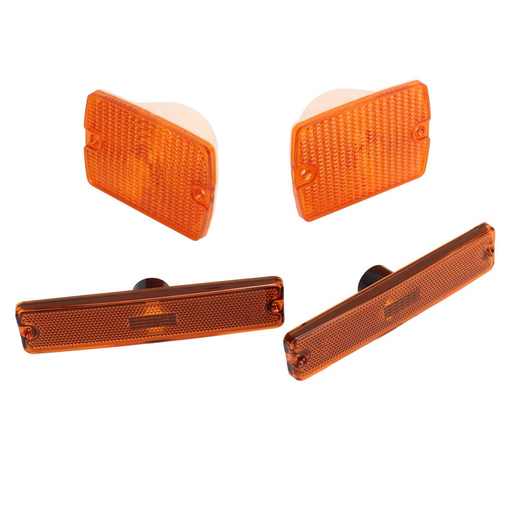 4PC Side Marker Light and Turn Signal Light Housings 56001378 Replacement for Jeep Wrangler YJ (Yellow)