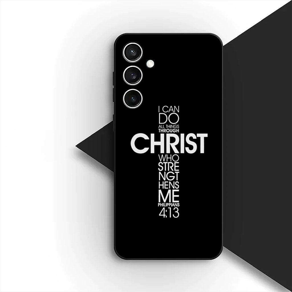 Phone Cover for OPPO A18 A16 A80 A40 A17 A15 A38 A78 A79 A54 A57 A58 A60 4G 5G Casing Soft Case God Jesus Judah Jehovah Cross