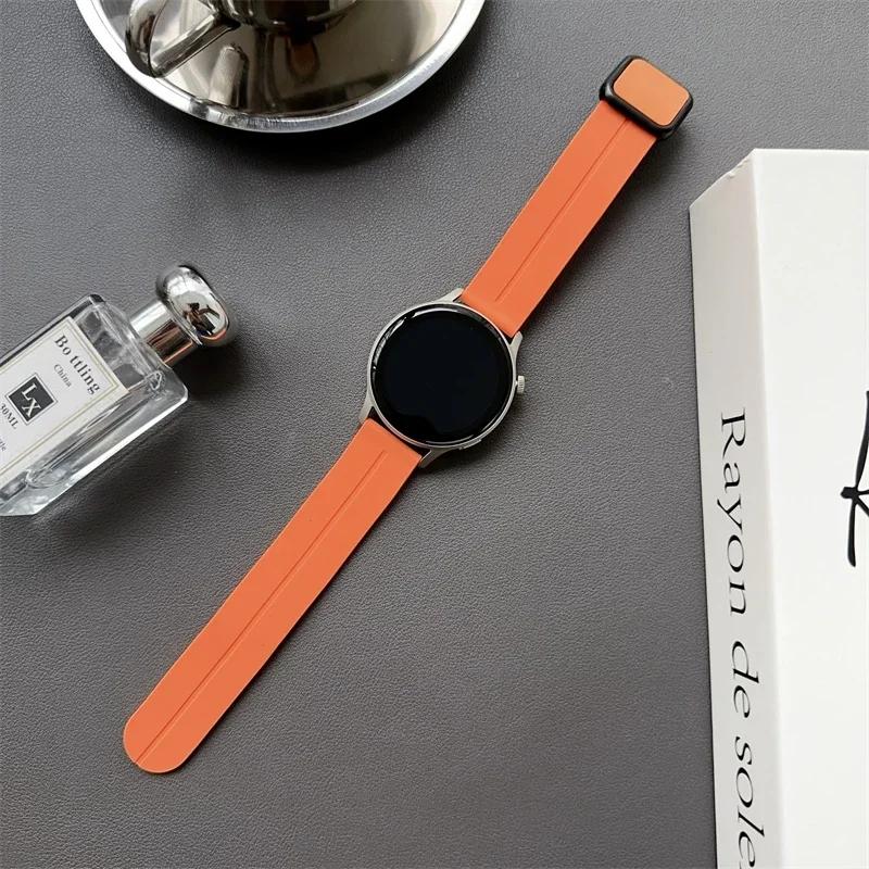 20/22 мм Магнитная застежка Силиконовый ремешок Для Samsung Galaxy Watch 4 5 6 pro 40 мм 44 мм 45 мм 42/46 мм браслет для Huawei GT3 pro ремешок