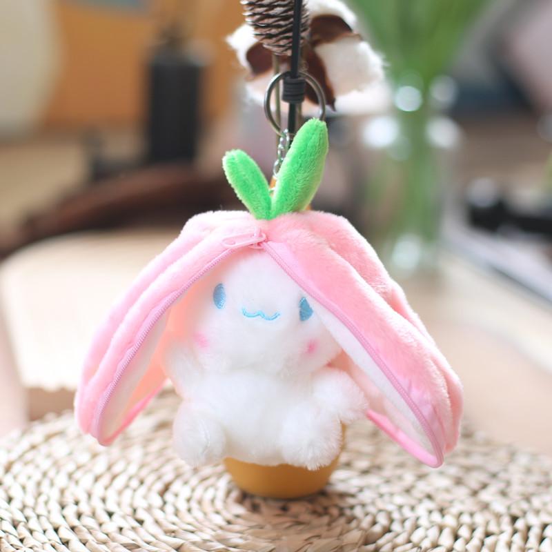 Cute And Charming Fruit Bunny Plush Toy Adorable Carrot Strawberry Turn Into Rabbit Plush Toy Children Birth Date Xmas Present peluches pequenos