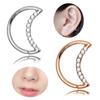 1pcs New Piercing Copper Nose Ring Nose Buckle Zircon Moon Nose Ring Earring Piercing Jewelry