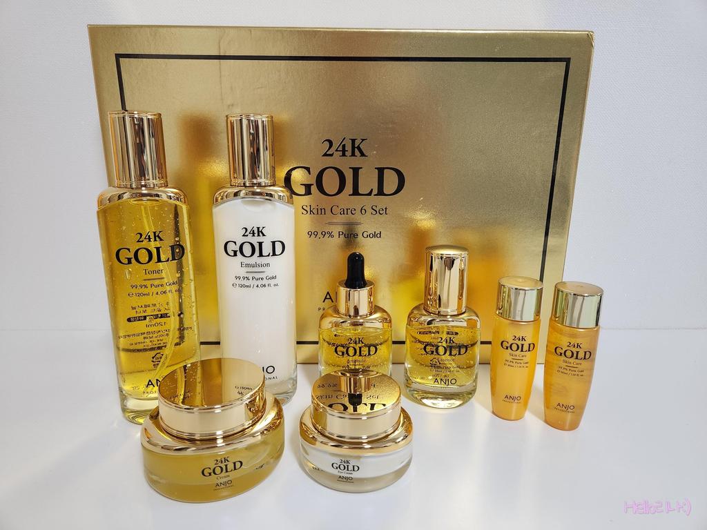 Набор из 6 предметов по уходу за кожей 24K Gold(Подарочный пакет в комплекте)