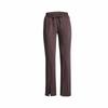 Solid Color Mid-Rise Split Loose Fit Casual Pants Women Pants Gray Purple 1379847-057