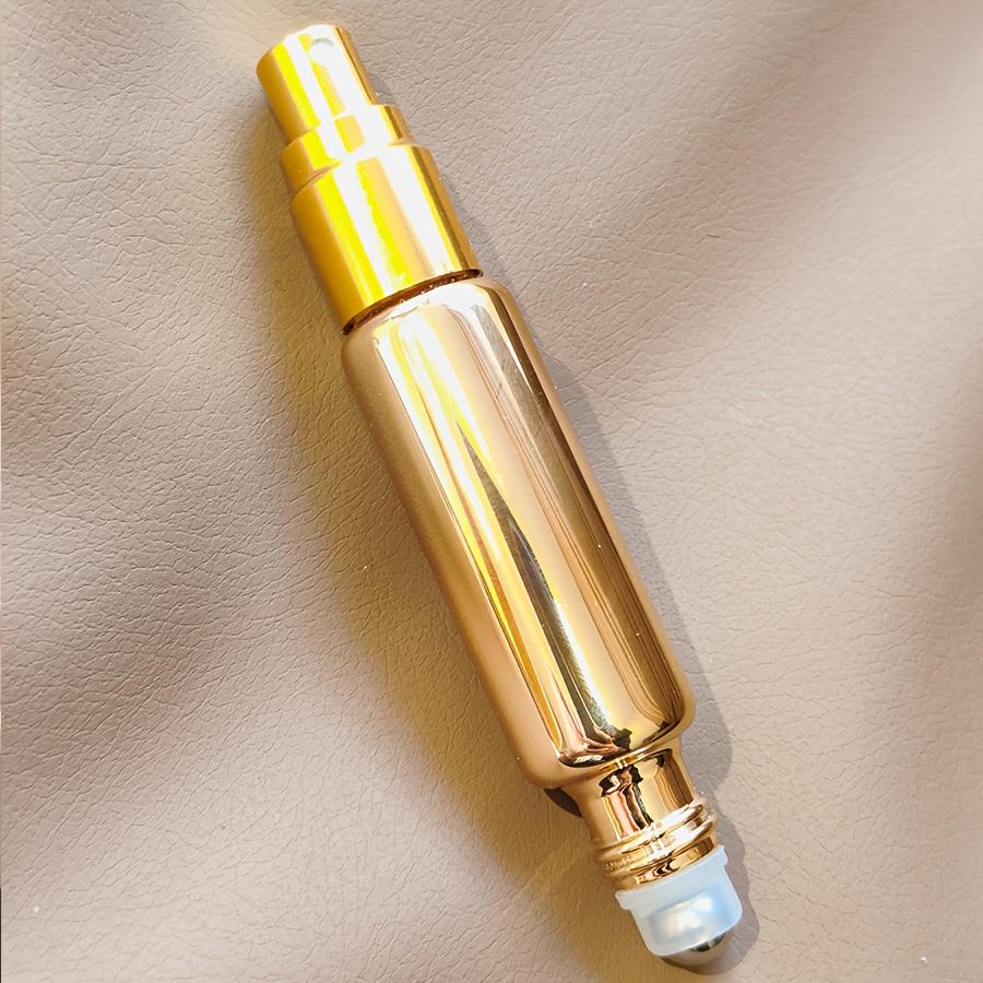 1PC Refillable Stainless Steel Double Head Multi-Purpose Perfume Roller Bottle Spray Bottle with Leak Proof Design, 10ml Portable Bottle