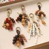 Full Wish Seed String Bag Pendant Handwoven Natural Bodhi Keychain Literary Retro Bag Pendant