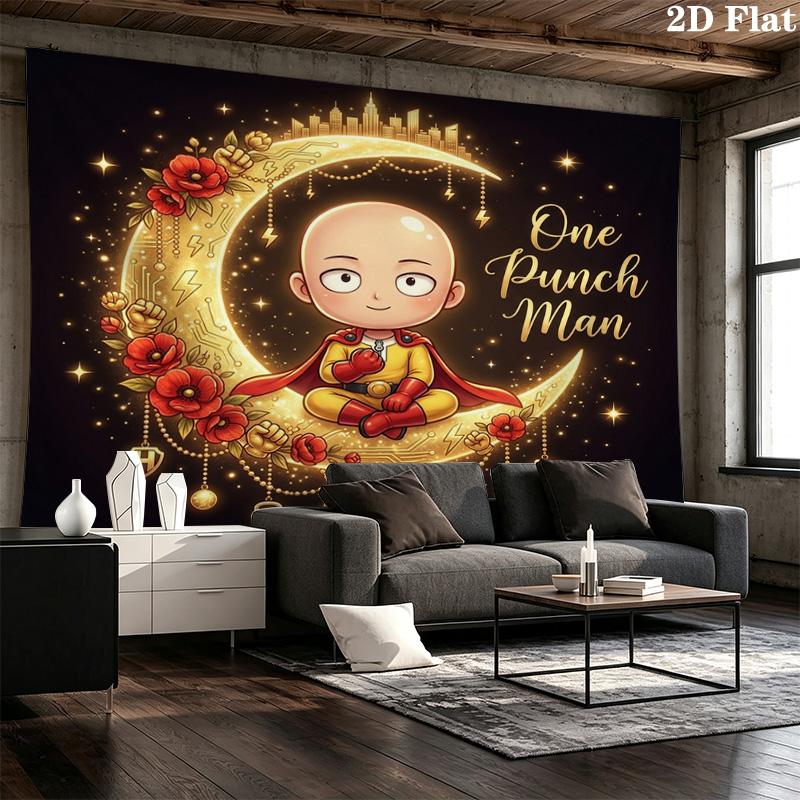 Onepunch Man Wall Tapestry Aesthetic Wall Hanging Printed Fabric Blanket Decorative Tapestries For Bedroom Living Room Home Decor