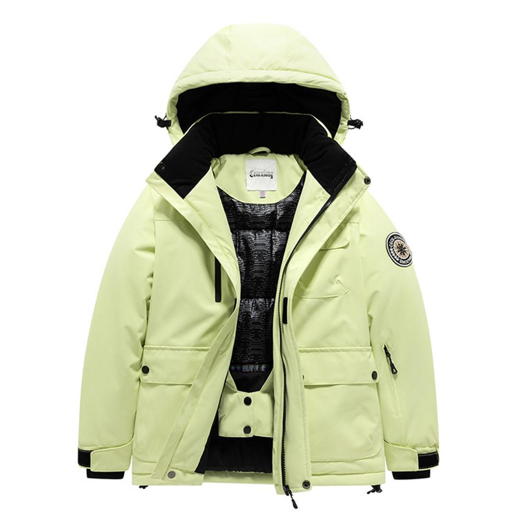 Детский модный лыжный костюм для мальчиков и девочек, утепленная водонепроницаемая теплая лыжная куртка