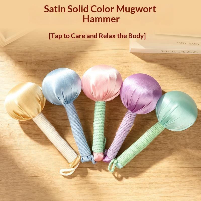 Portable Satin Surface Mugwort Massage Hammer Pure Essential Oil Soothing Body Massager Ideal for Personal Use Festival Gifting