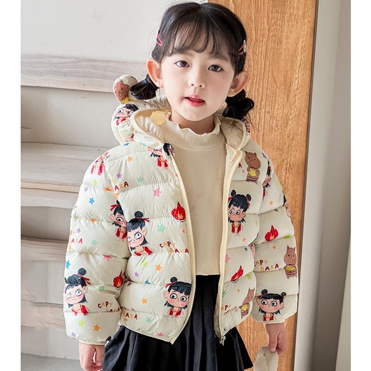 Зарубежный стиль зимняя детская куртка для девочки укороченная утолщенная на хлопковой подкладке Теплая хлопковая одежда для девочек детские осенние пальто с принтом тай-дай розового цвета