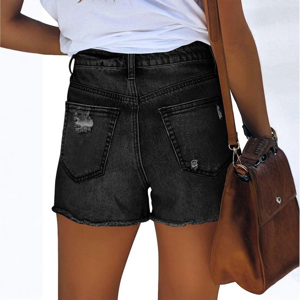 Женские джинсовые классические универсальные модные шорты с высокой талией