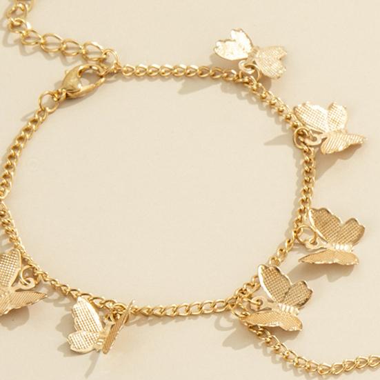 Женский браслет в форме бабочки из нержавеющей стали, индивидуальный однотонный женский аксессуар для кольца на палец