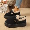 Мода 2025 Новые женские зимние плюшевые модные ретро хлопковые ботинки Женские удобные уличные ботильоны на плоской платформе Женские