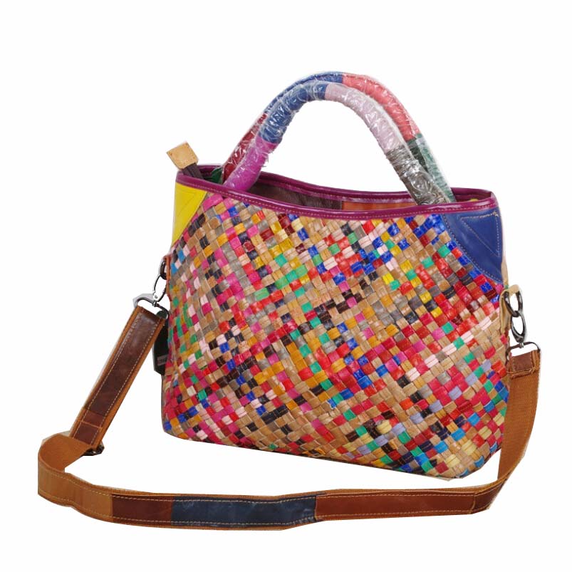 Женские сумки Lomantina Женские вертикальные стильные сумки ручной работы из натуральной кожи Плетеные повседневные наплечные сумки-тоут для леди кошелек