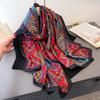 Literary Retro Printing Simulation Silk Brocade Fashion Sunscreen Silk Scarf Long Scarf Silky Shawl Versatile Headscarf Scarf