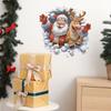 Christmas Wall Decals Peel And Stick 3D Wall Breaking Cute Wall Stickers Removable Winter Xmas Decor For Refrigerator Bedroom Living Room Home Chris