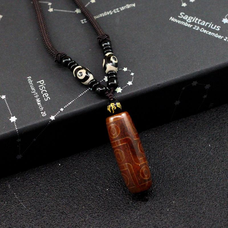 Ожерелье из девяти глазных бусин неба Xizang этнический стиль подвеска из неба универсальная