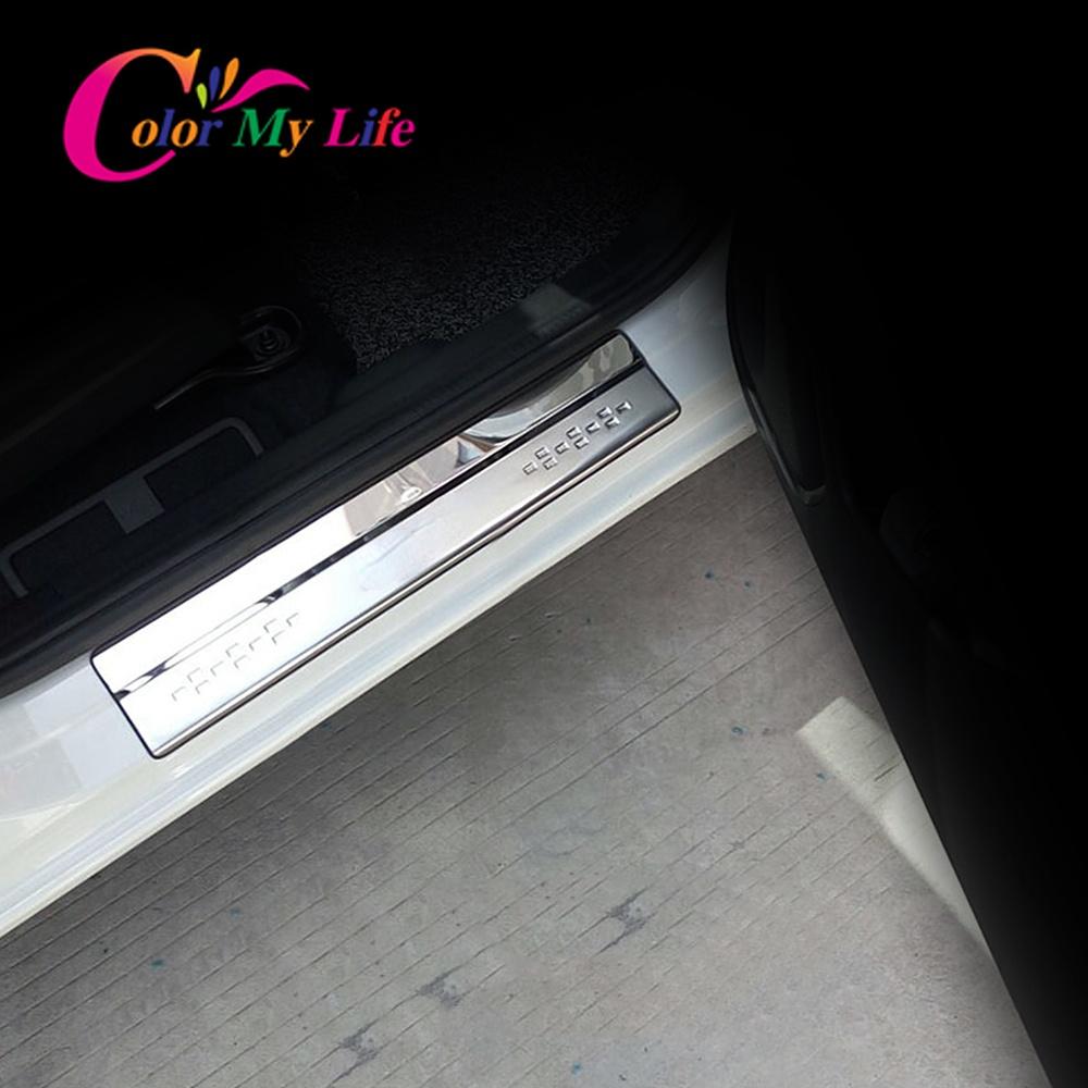 Накладки на пороги автомобиля, пригодные для Honda Fit 2014 2015 2016 2017 2018, полоса на порог из нержавеющей стали, накладка на педаль