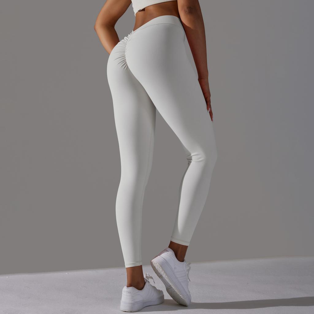 New Style Of Tight Yoga Pants With No Awkward Lines, Featuring A Curvy Buttocks And A Cinched Abdomen, And A V-Waist Brushed Workout Pants For Women