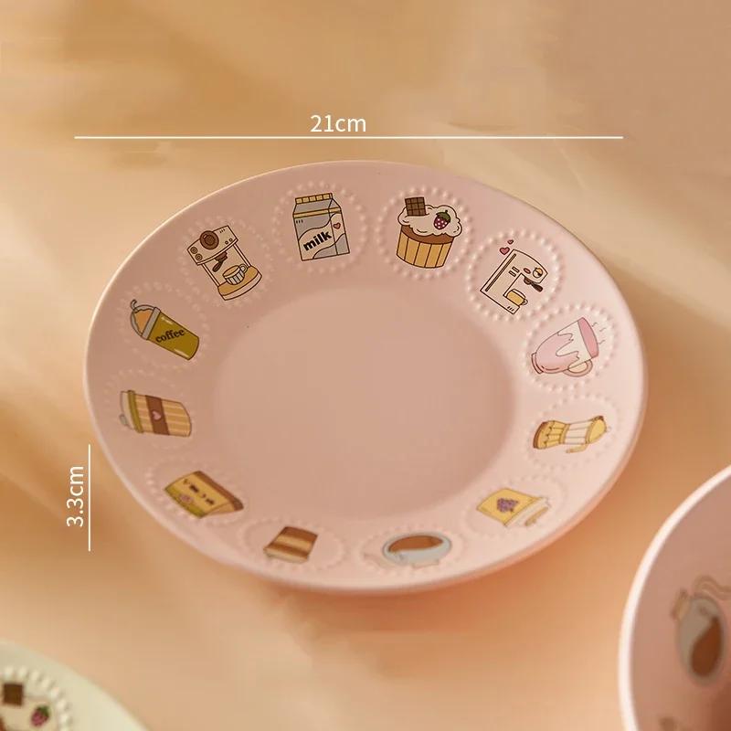 Легкая Роскошь Круглые Керамические Тарелки Посуда Отель Обеденная Тарелка Изысканная Тарелка для Фруктов Салата Домашние Вкусные Миски для Рамена