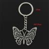 New Fashion Men 30mm Keychain DIY Metal Holder Chain Vintage Butterfly 48x38mm Bronze Pendant Gift