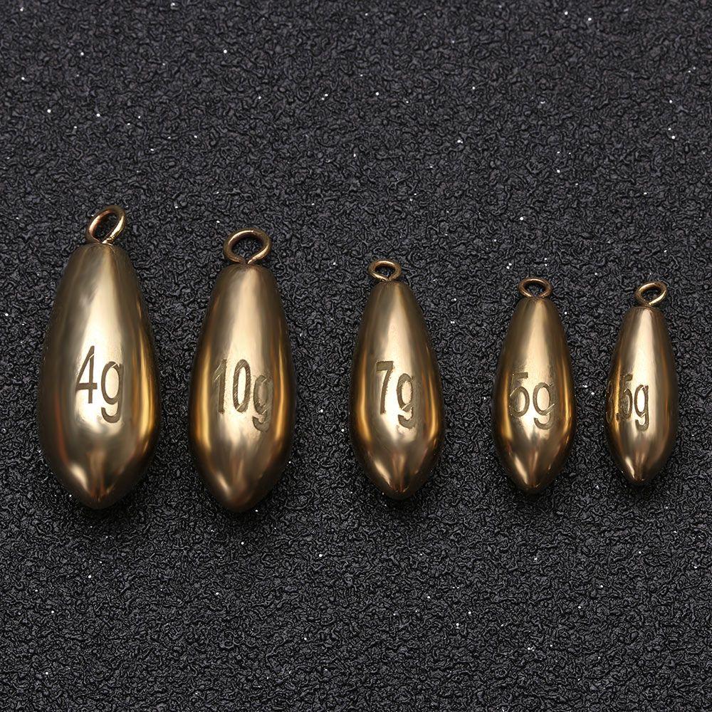 5pcs Split Line Sinkers Additional Weight Sinker Hook Connector Brass Fishing Lead fall