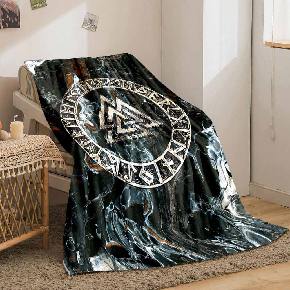 Viking Valknut Rune Design Blanket print blanket soft and cozy perfect for the living room bed sofa or a nap,gift