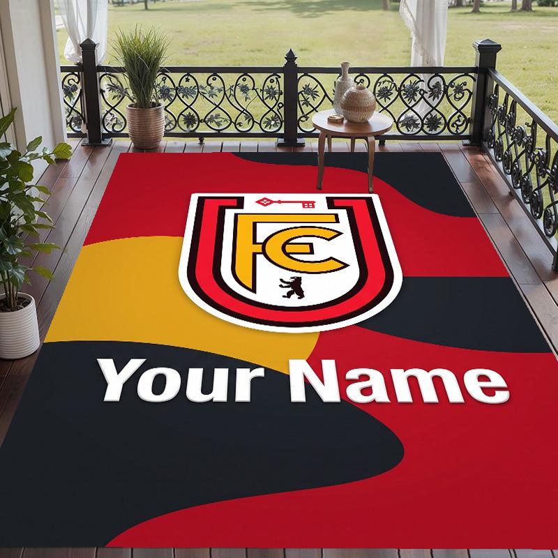 Custom Text Printed Rug Union Berlin FC Non Slip Floor Carpet For Home Room Decor