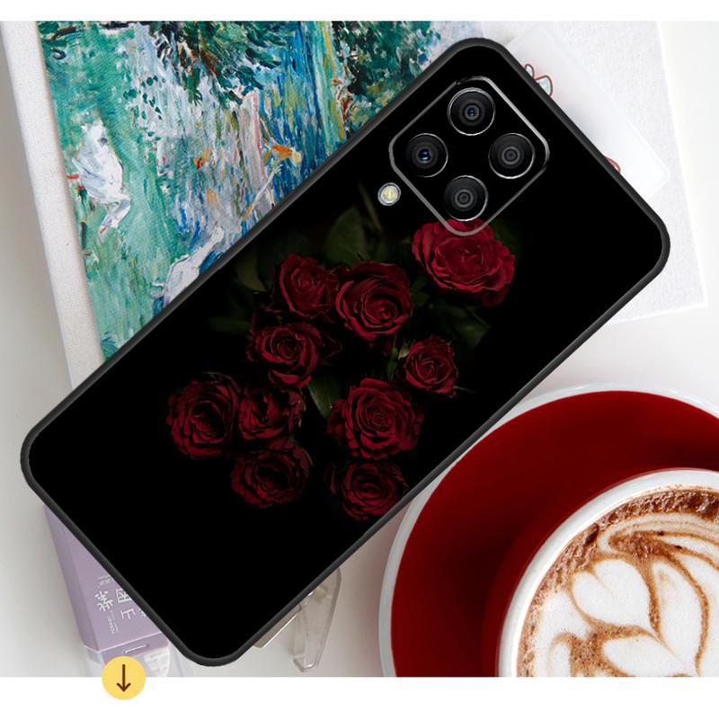 Flower Red Rose Case For Samsung Galaxy M13 M16 M11 M21 M31 M20 M23 M54 M14 M34 M52 M32 M12 M36 M56 M15 M55