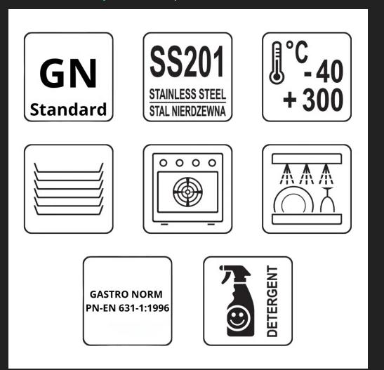 GN container Mega-M 1/9 176x108x150 (set of 8) N