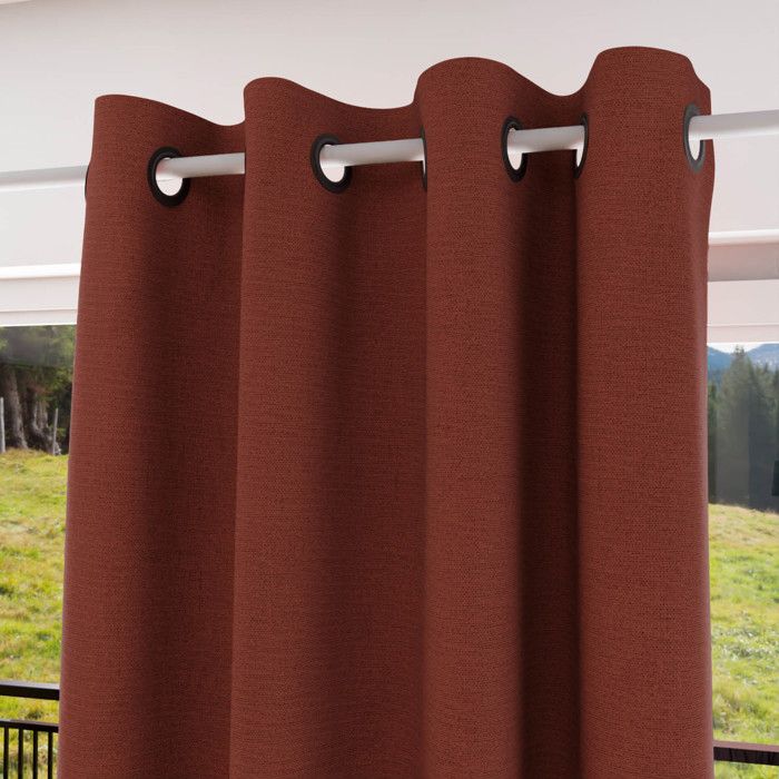 Insulating and 100% Blackout Eyelet Curtain 135x300 Cm ECLIPSE Brick, by Soleil D'ocre
