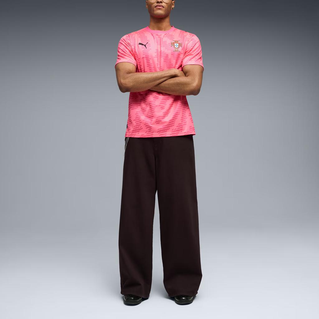 Puma X Salehe Bembury Сотрудничество Вратарь Португалия Мягкая Влагоотводящая Футболка с Круглым Вырезом с Коротким Рукавом Мужские Топы 787101-81